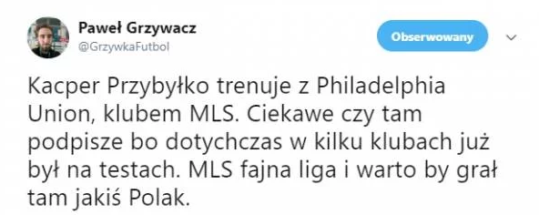 Polak blisko transferu do MLS